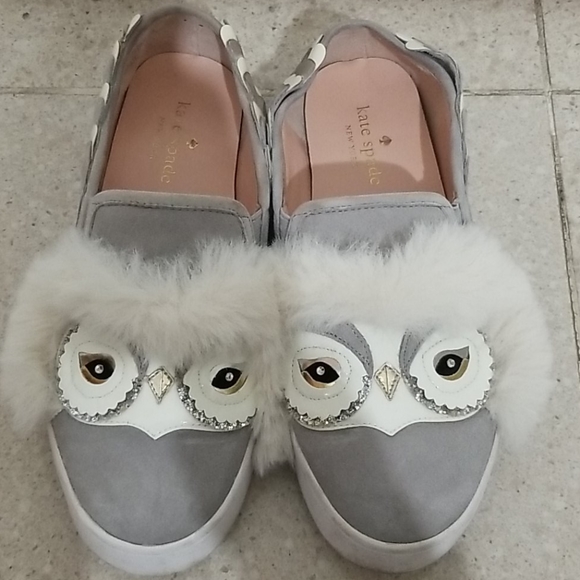 COPY - Kate Spade Grey Owl Slip On Sneakers - Picture 4 of 10